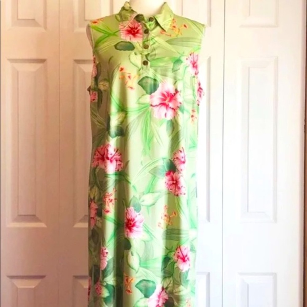 Carribbean Joe women’s tropical Hawaiian print dress in size PXL